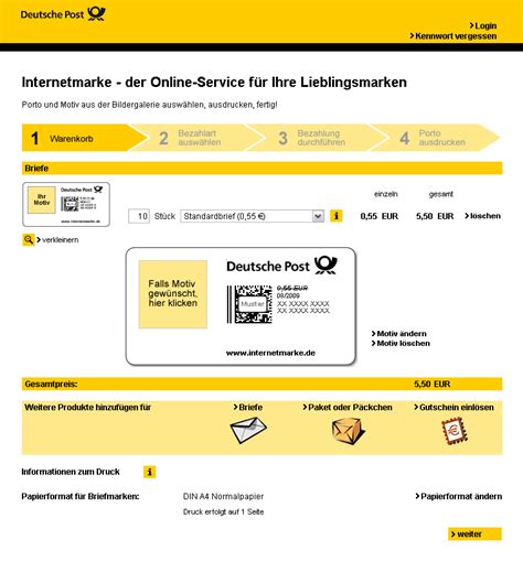 deutsche post frankieren online.